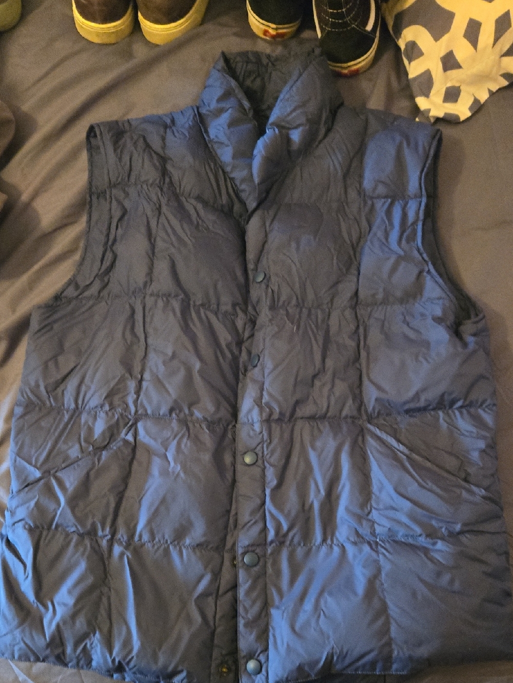 Lands' End Navy Quilted Puffer Vest